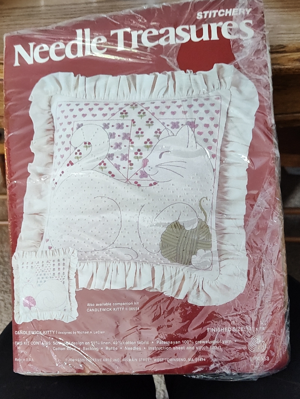 Stitchery White Ruffled Cat Accent Pillow